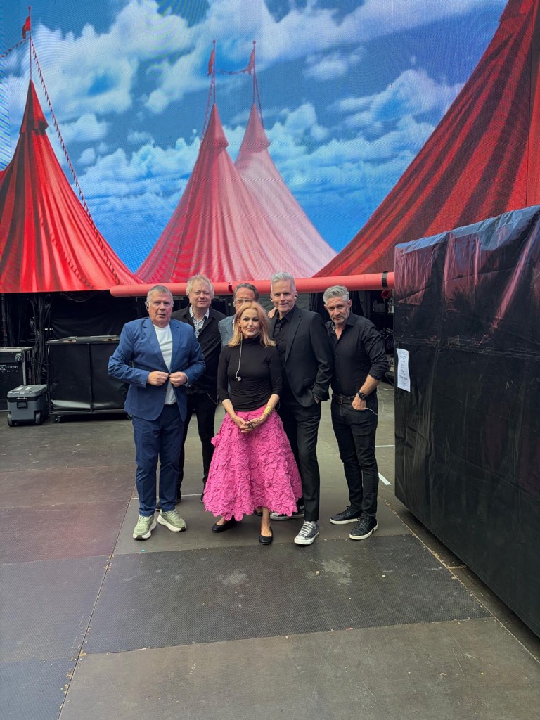 James Nisbet with Belinda Carlisle and Take That crew